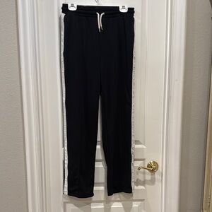 Black Track Pants with White Stripe Gap